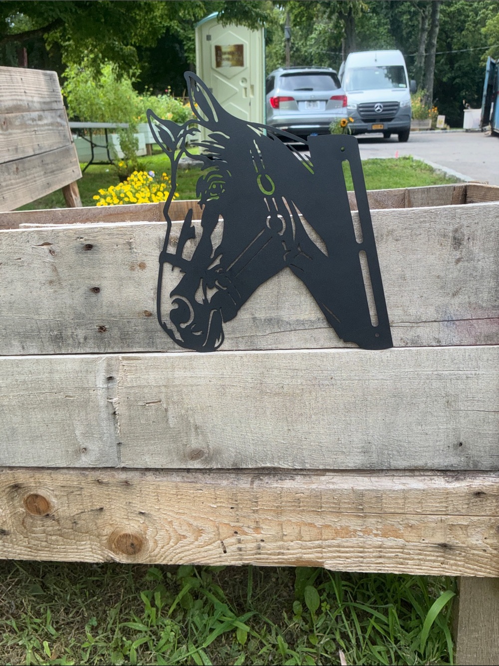 Black Metal Horse Head Wall Decor - Brand